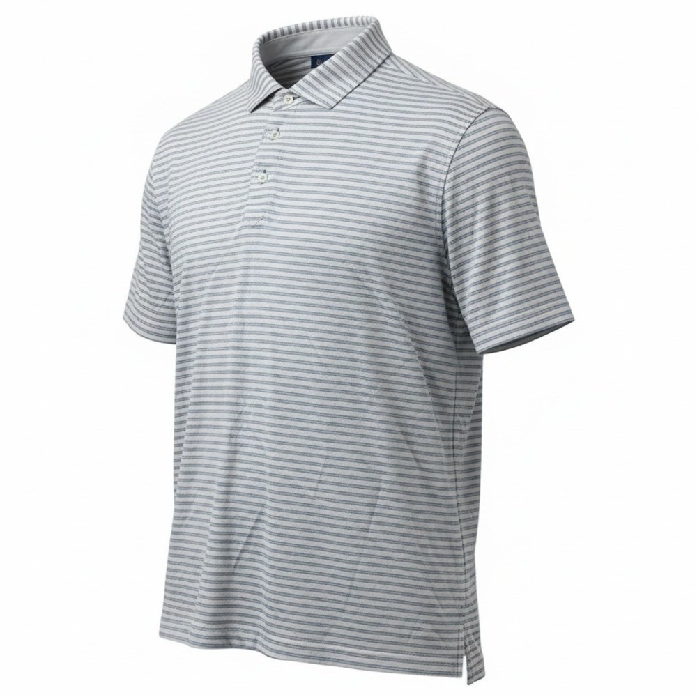 Stitch Golf Polo Shirt Mens Size L Large Blue White Striped Performance Stretch